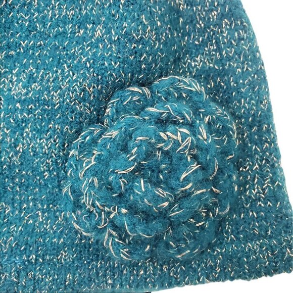 NEW Gymboree Knit‎ Hat Blue with Metallic Threads Size 0-6 Months Beanie - Picture 2 of 5